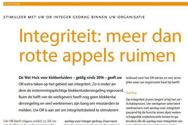 nieuws - integriteit meer dan rotte appesl ruimen - hrd groep